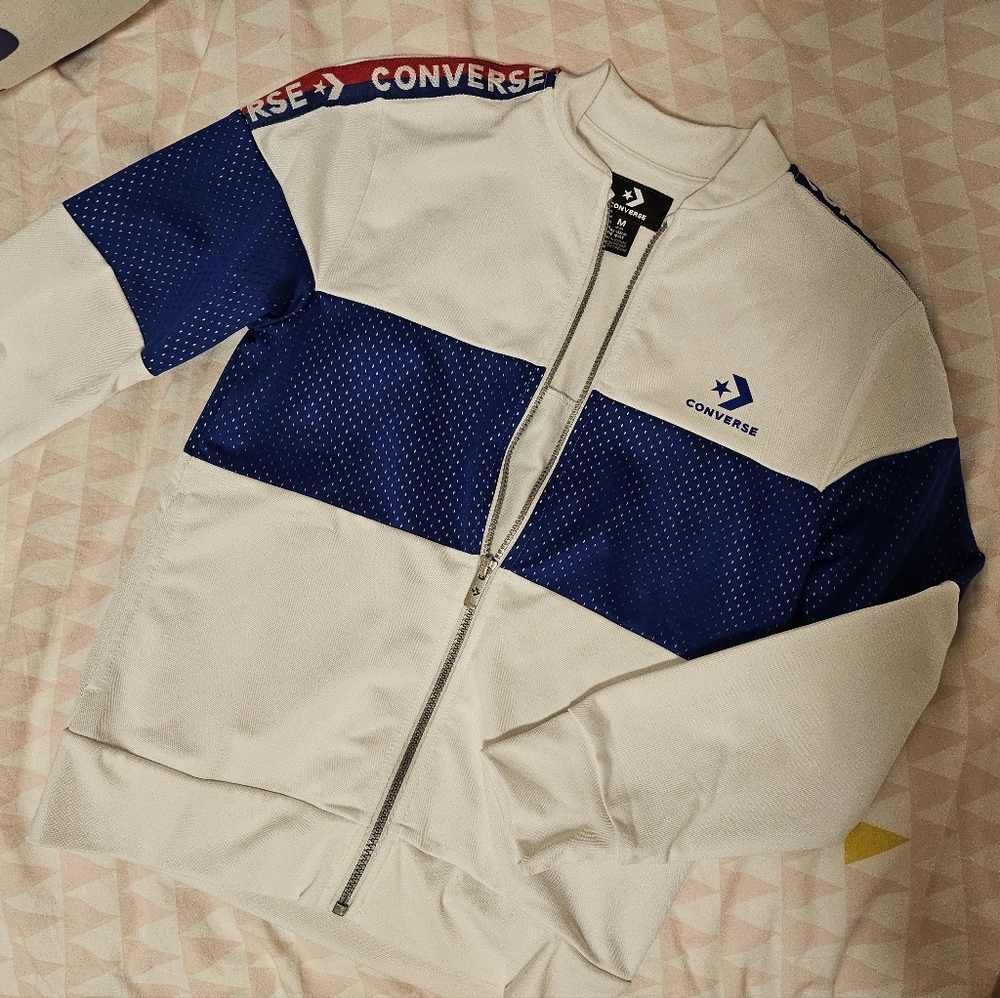 Kids Converse Jacket White, Blue, and red